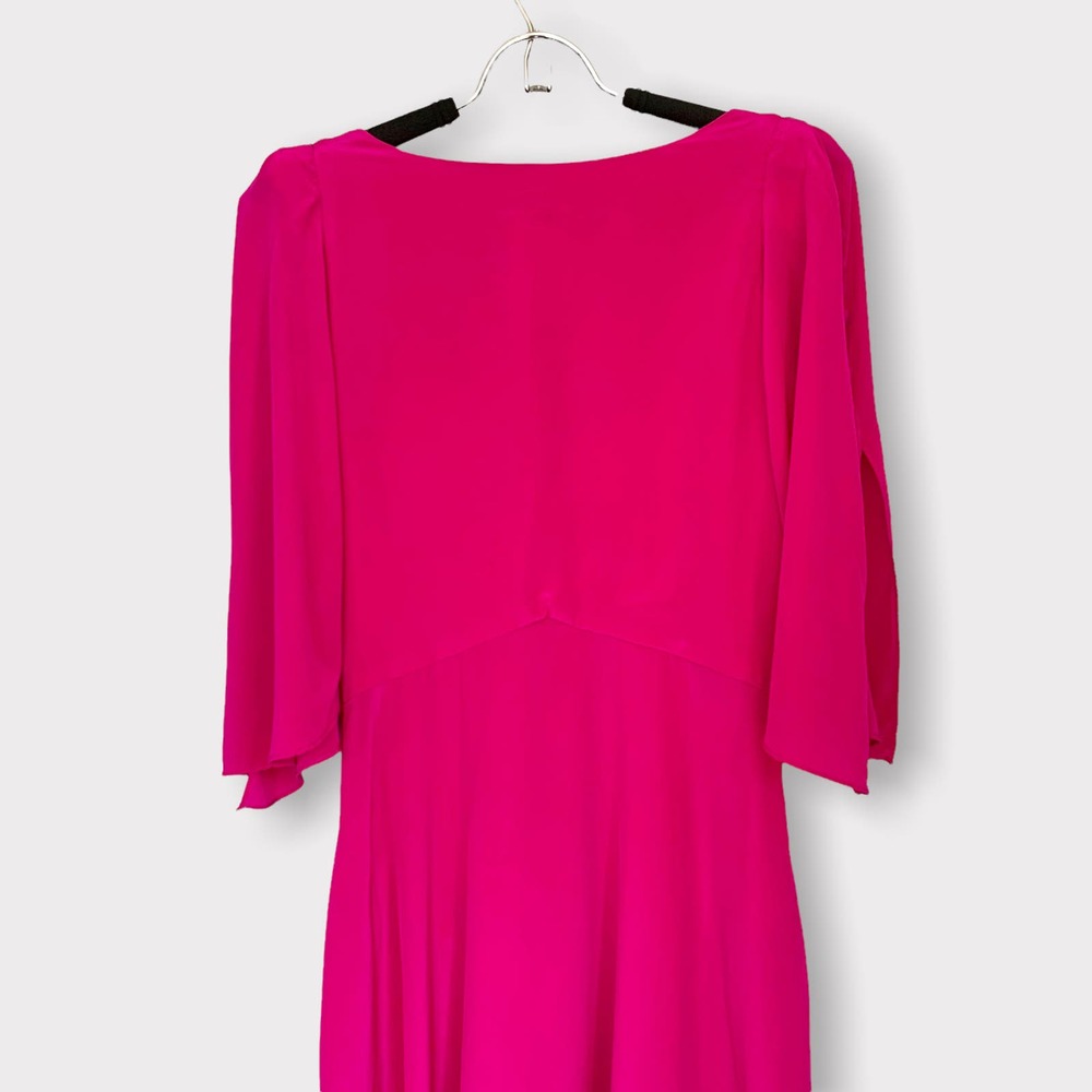 Vintage Yoana Baraschi Silk Fuschia Dress Size 4 - Picture 7 of 11